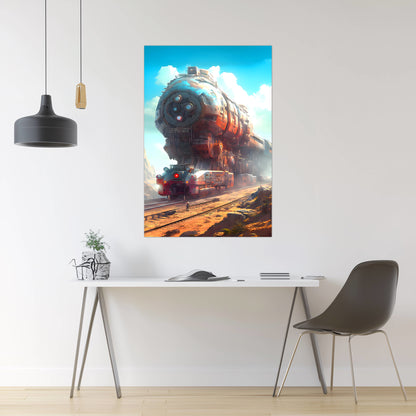 Post-Apocalyptic Train Poster – Arcanum Carrier | Awe-Inspiring Wall Art for Sci-Fi & Fantasy Train Enthusiasts | Unique and Exclusive Artwork