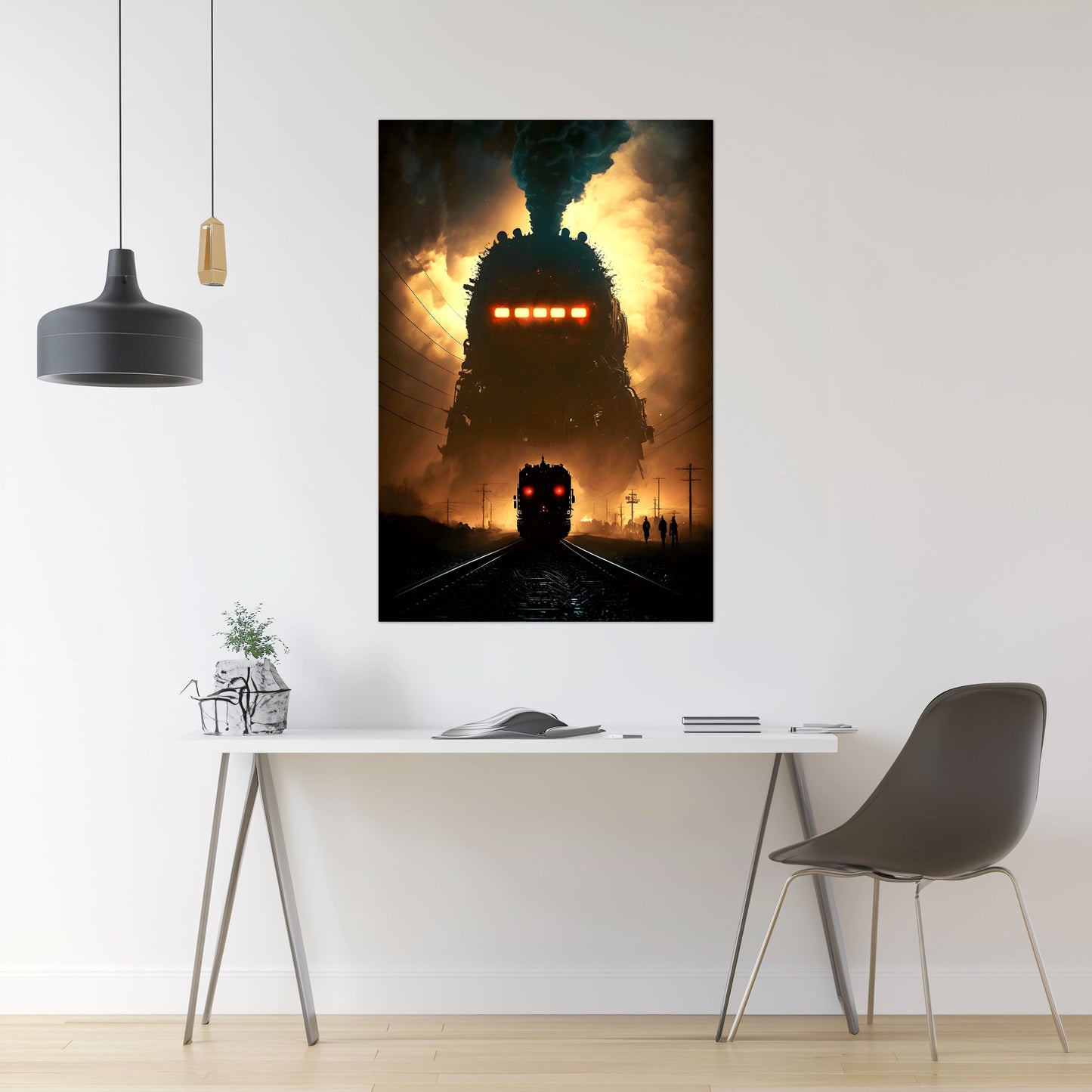 Post-Apocalyptic Train Poster – The Endbringer | Awe-Inspiring Wall Art for Sci-Fi & Fantasy Train Enthusiasts | Unique and Exclusive Artwork