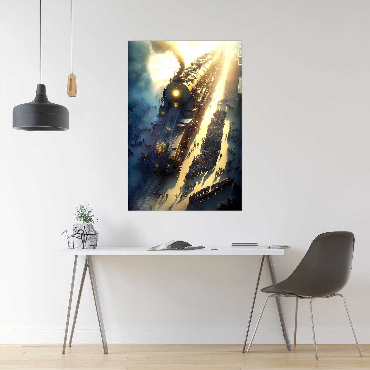 Steampunk Train Poster – Behemoth Boy | Awe-Inspiring Wall Art for Sci-Fi & Fantasy Train Enthusiasts | Unique and Exclusive Artwork