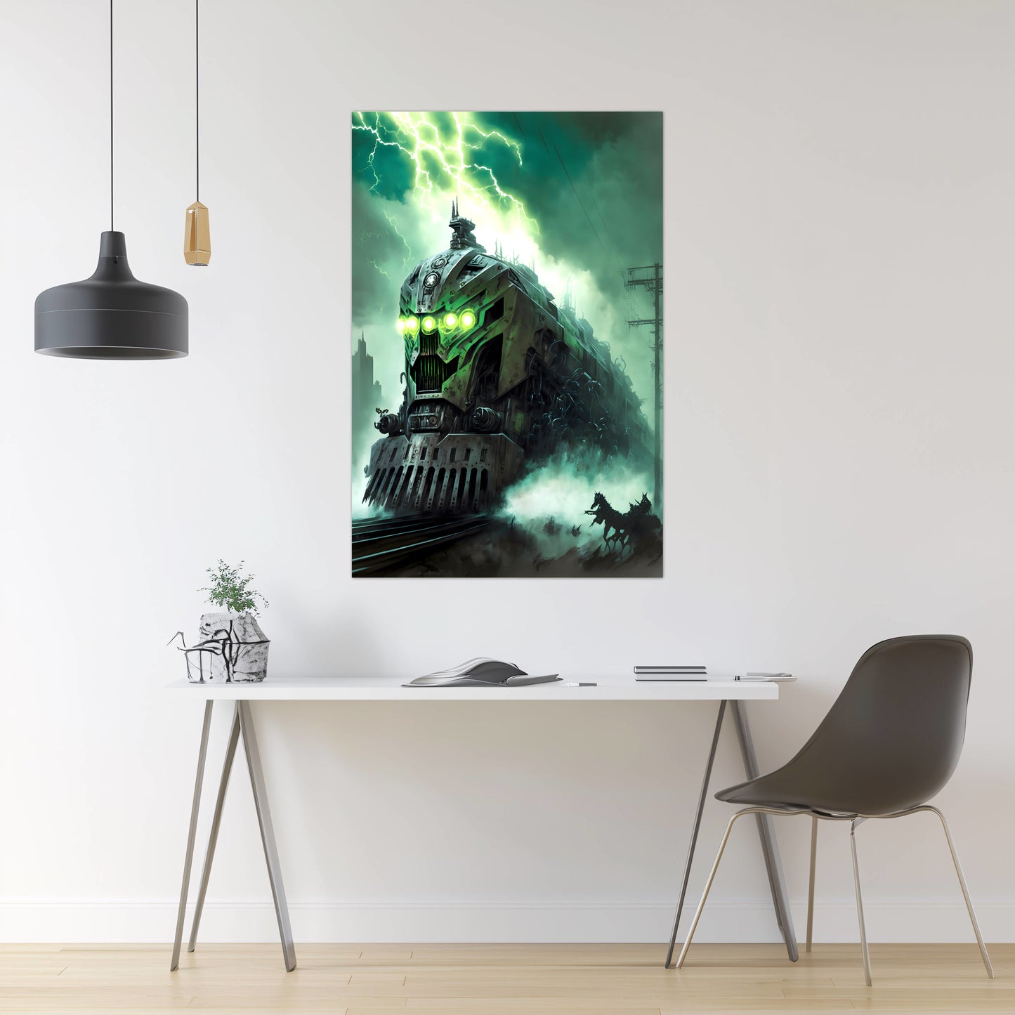 Zombie Train Poster – Hellforge Executor | Awe-Inspiring Wall Art for Sci-Fi & Fantasy Train Enthusiasts | Unique and Exclusive Artwork