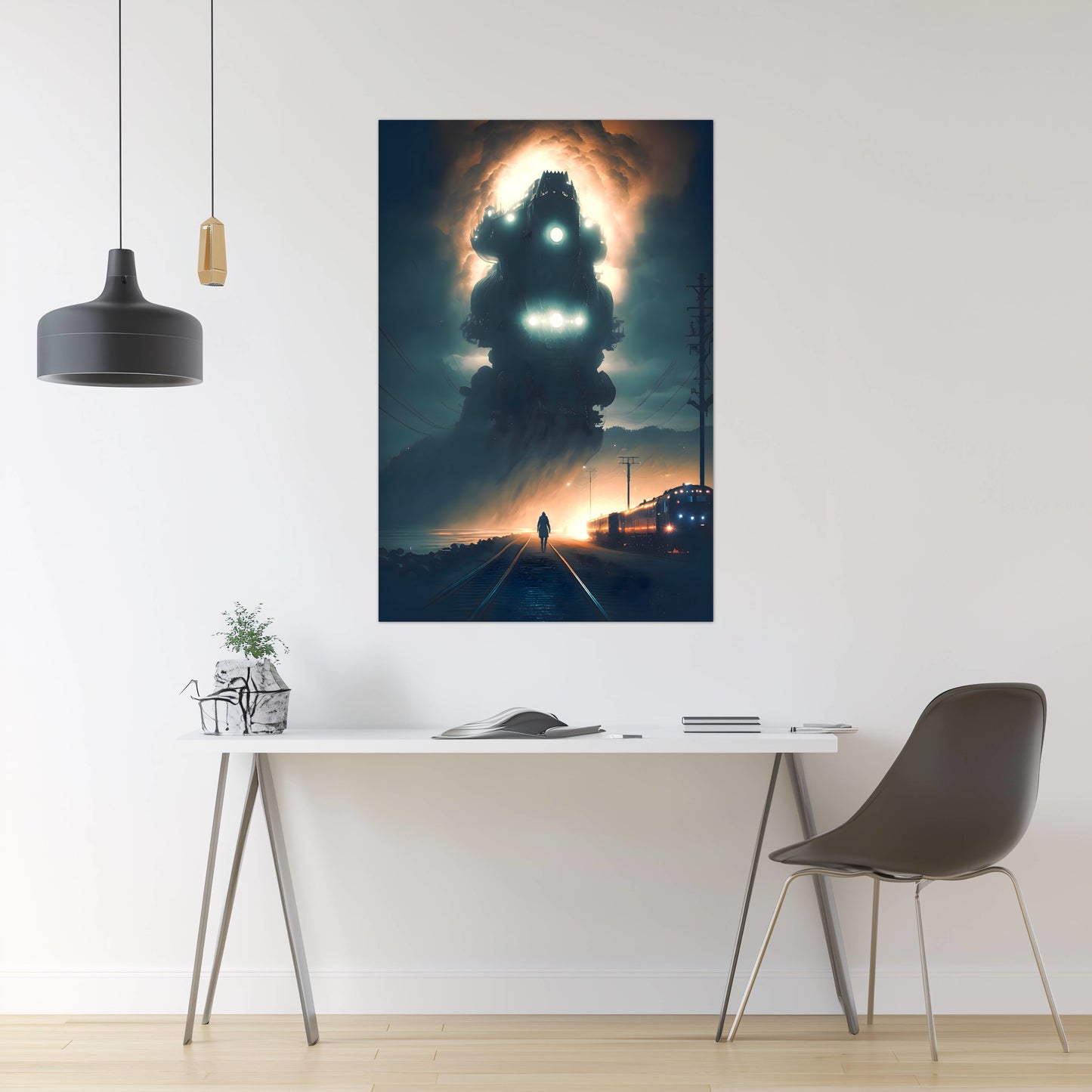 Post-Apocalyptic Train Poster – The Unyielding Monolith | Awe-Inspiring Wall Art for Sci-Fi & Fantasy Train Enthusiasts | Unique and Exclusive Artwork