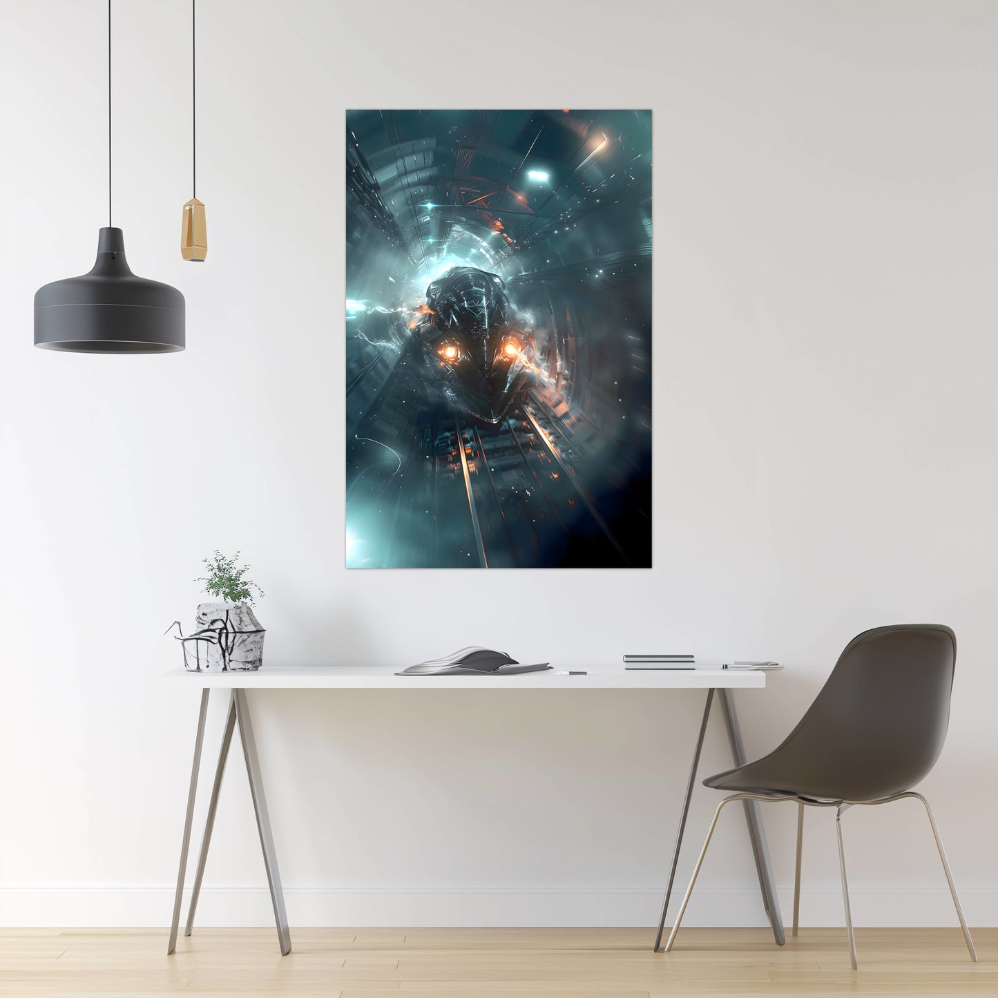Cyberpunk Train Poster – Nightblade Crusader | Awe-Inspiring Wall Art for Sci-Fi & Fantasy Train Enthusiasts | Unique and Exclusive Artwork