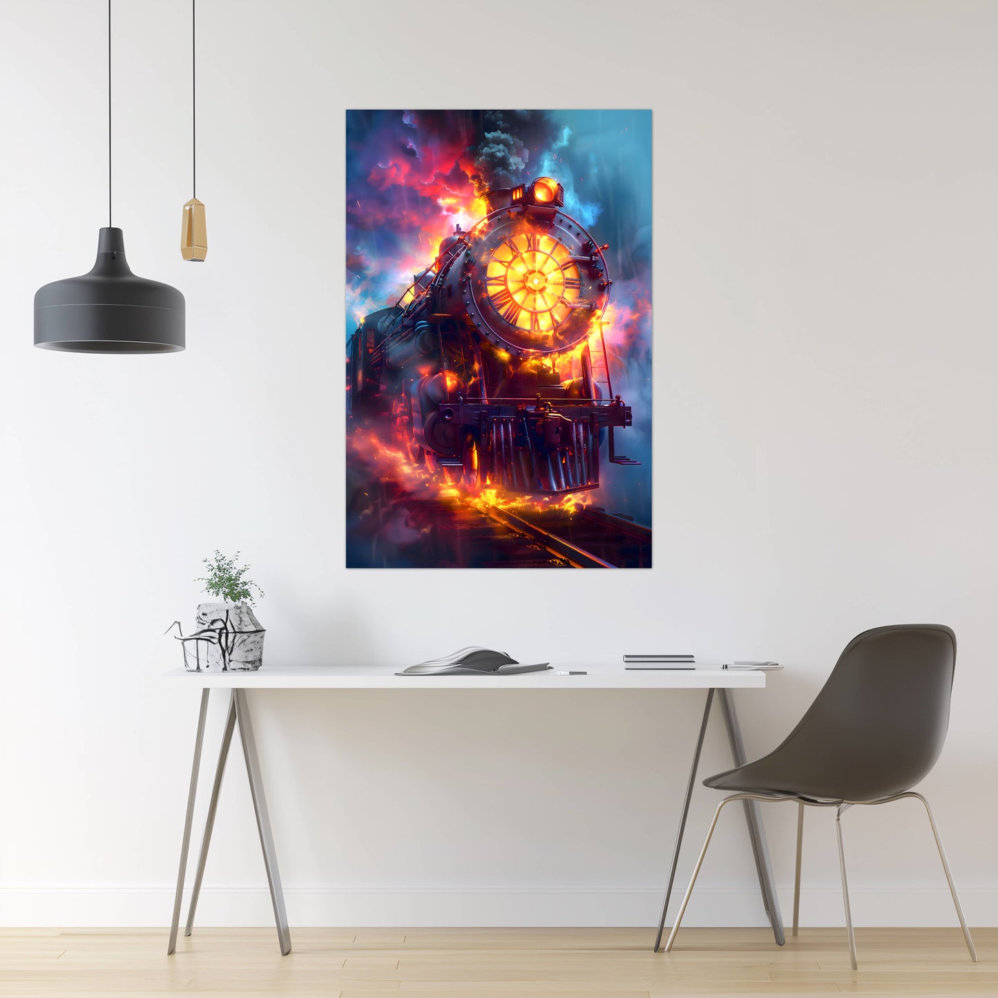 Steampunk Train Poster – Eternal Engine | Awe-Inspiring Wall Art for Sci-Fi & Fantasy Train Enthusiasts | Unique and Exclusive Artwork