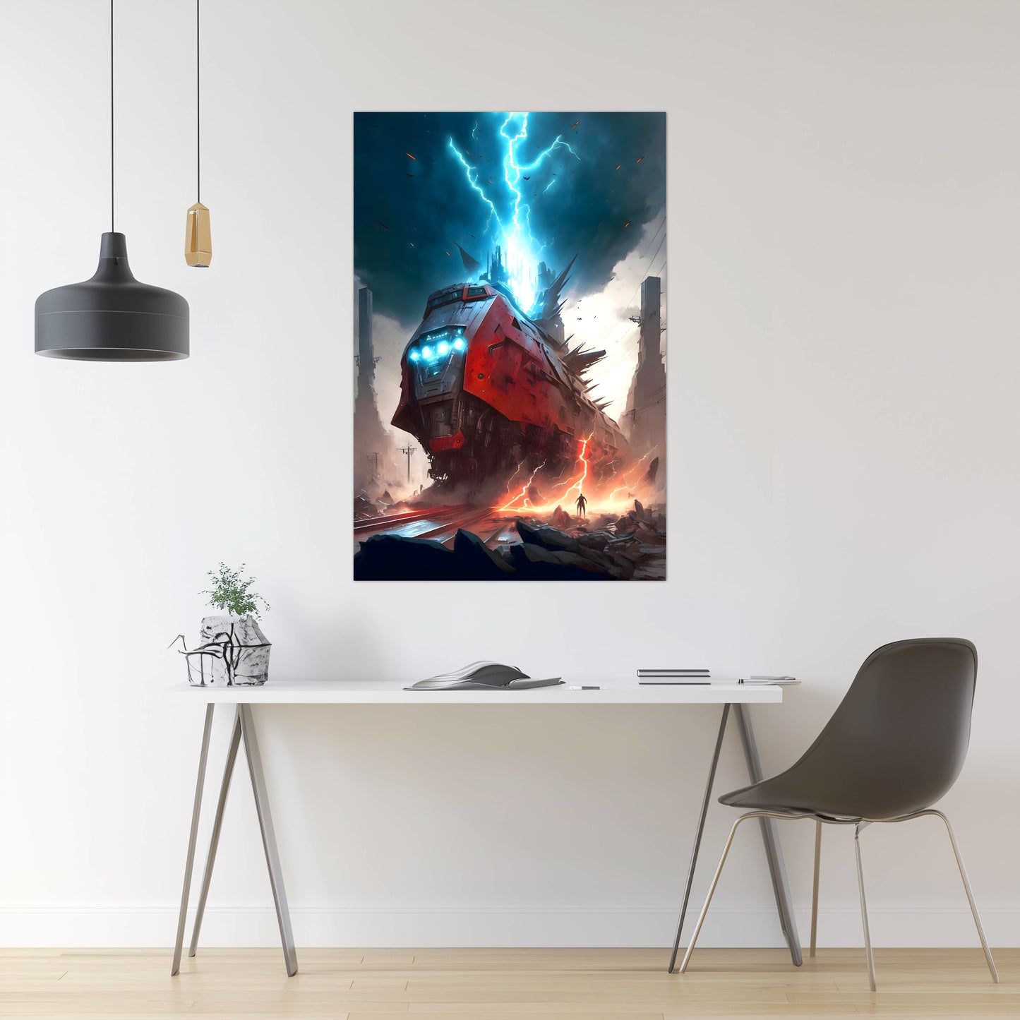 Wasteland Train Poster – Abaddon’s Wrath | Awe-Inspiring Wall Art for Sci-Fi & Fantasy Train Enthusiasts | Unique and Exclusive Artwork