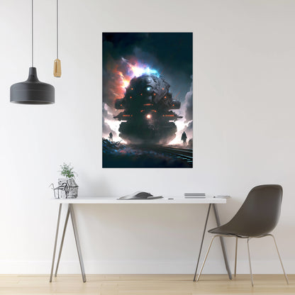 Wasteland Train Poster – The Voidstalker | Awe-Inspiring Wall Art for Sci-Fi & Fantasy Train Enthusiasts | Unique and Exclusive Artwork