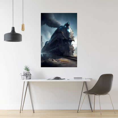 Dystopia Train Poster – Titanforge Paladin | Awe-Inspiring Wall Art for Sci-Fi & Fantasy Train Enthusiasts | Unique and Exclusive Artwork