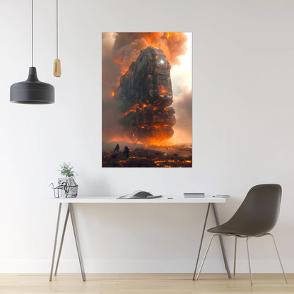 Wasteland Train Poster – Exodus Beta | Awe-Inspiring Wall Art for Sci-Fi & Fantasy Train Enthusiasts | Unique and Exclusive Artwork