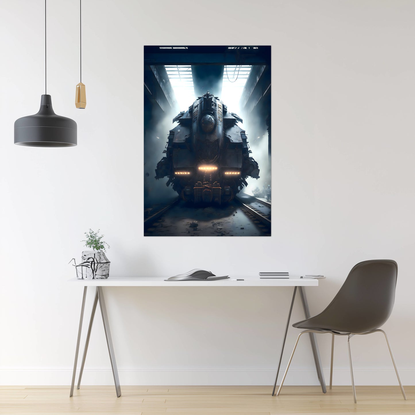 Diesel Train Poster – Aeternum Custos | Awe-Inspiring Wall Art for Sci-Fi & Fantasy Train Enthusiasts | Unique and Exclusive Artwork