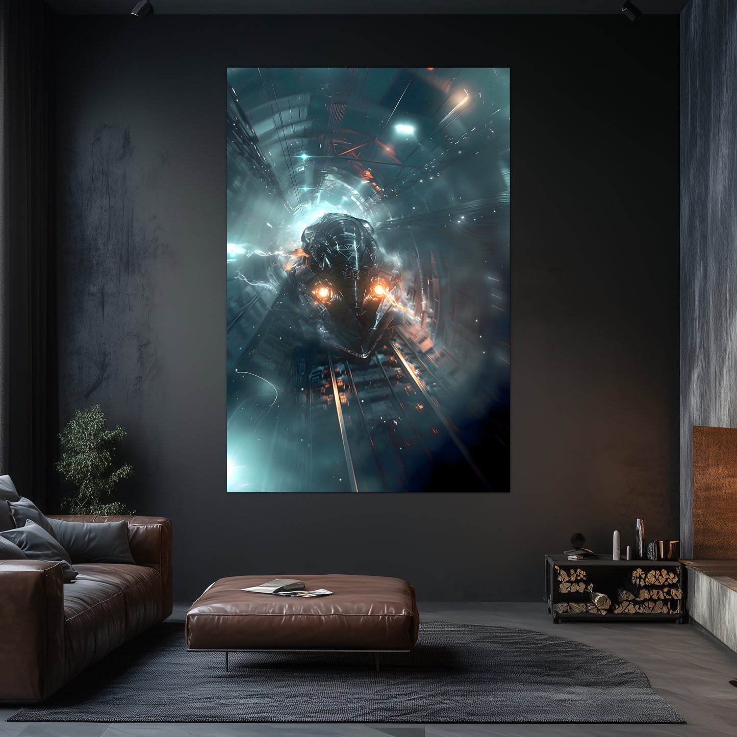 Cyberpunk Train Poster – Nightblade Crusader | Awe-Inspiring Wall Art for Sci-Fi & Fantasy Train Enthusiasts | Unique and Exclusive Artwork