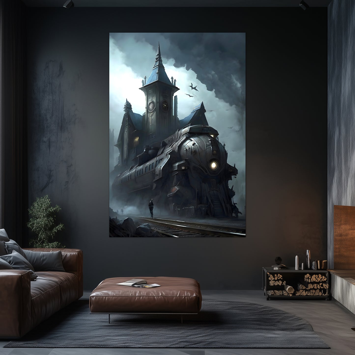 Fantasy Train Poster – Darkmist Phantom | Awe-Inspiring Wall Art for Sci-Fi & Fantasy Train Enthusiasts | Unique and Exclusive Artwork