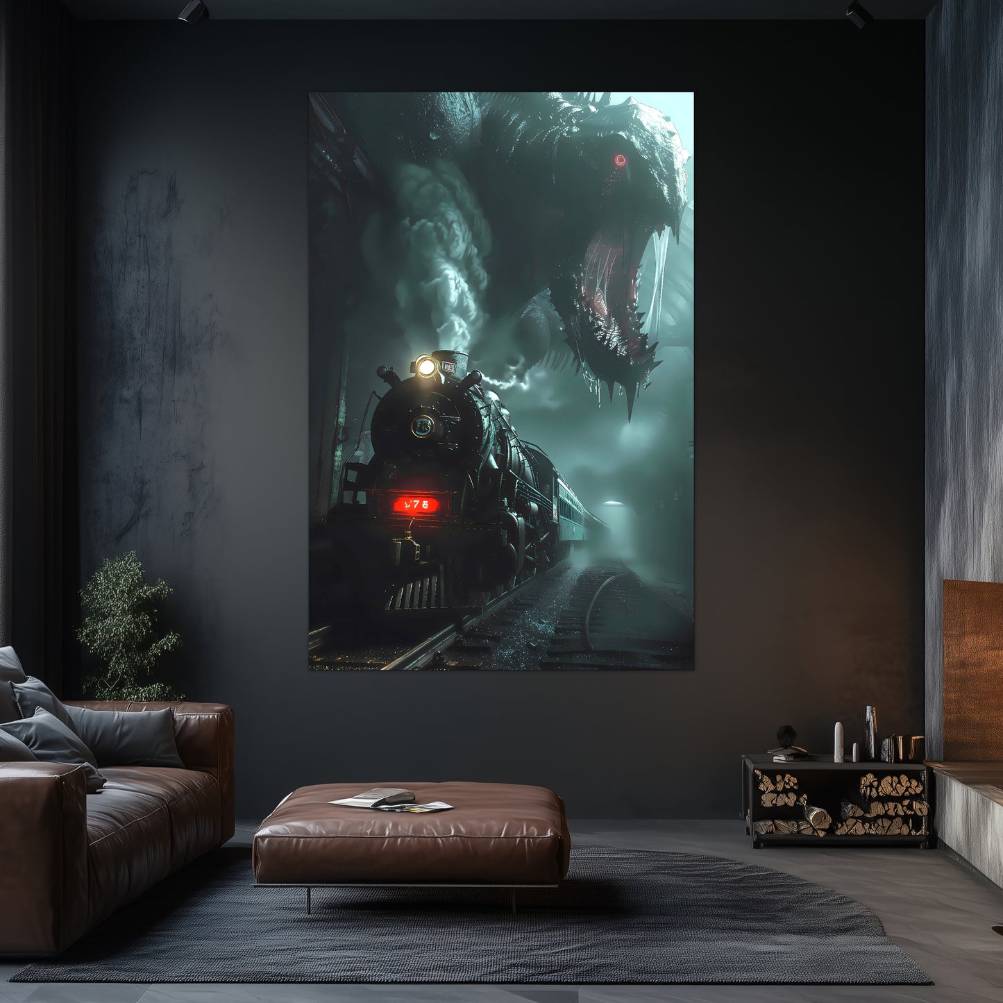 Fantasy Train Poster – Dragonbane Express | Awe-Inspiring Wall Art for Sci-Fi & Fantasy Train Enthusiasts | Unique and Exclusive Artwork