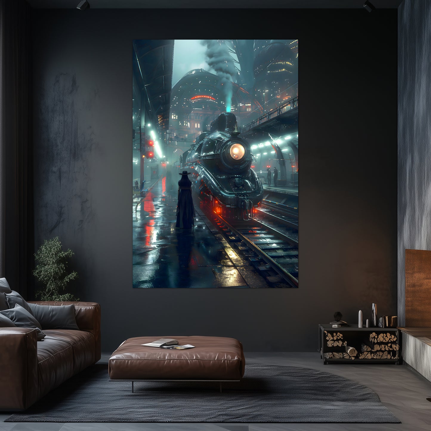 Dystopia Train Poster – Solarwind Express | Awe-Inspiring Wall Art for Sci-Fi & Fantasy Train Enthusiasts | Unique and Exclusive Artwork