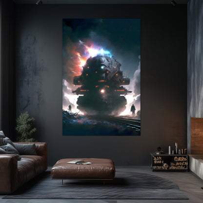 Wasteland Train Poster – The Voidstalker | Awe-Inspiring Wall Art for Sci-Fi & Fantasy Train Enthusiasts | Unique and Exclusive Artwork