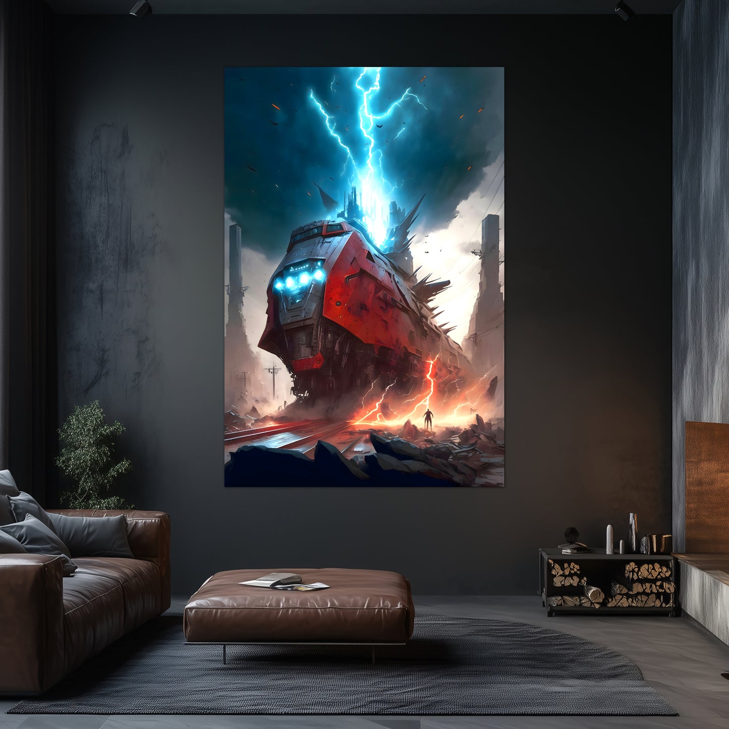 Wasteland Train Poster – Abaddon’s Wrath | Awe-Inspiring Wall Art for Sci-Fi & Fantasy Train Enthusiasts | Unique and Exclusive Artwork