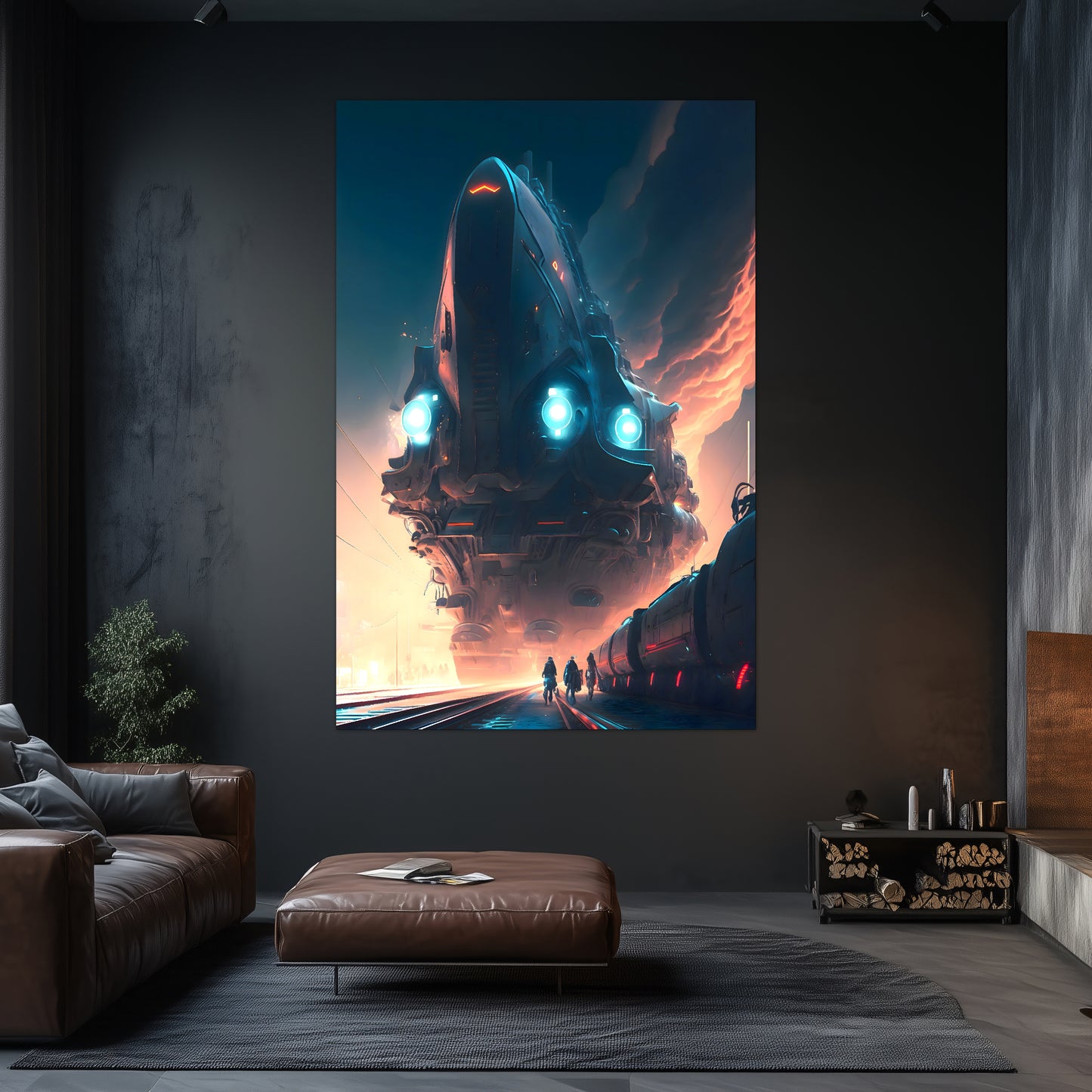 Cyberpunk Train Poster – Hyperion Elysian Metrocore | Awe-Inspiring Wall Art for Sci-Fi & Fantasy Train Enthusiasts | Unique and Exclusive Artwork