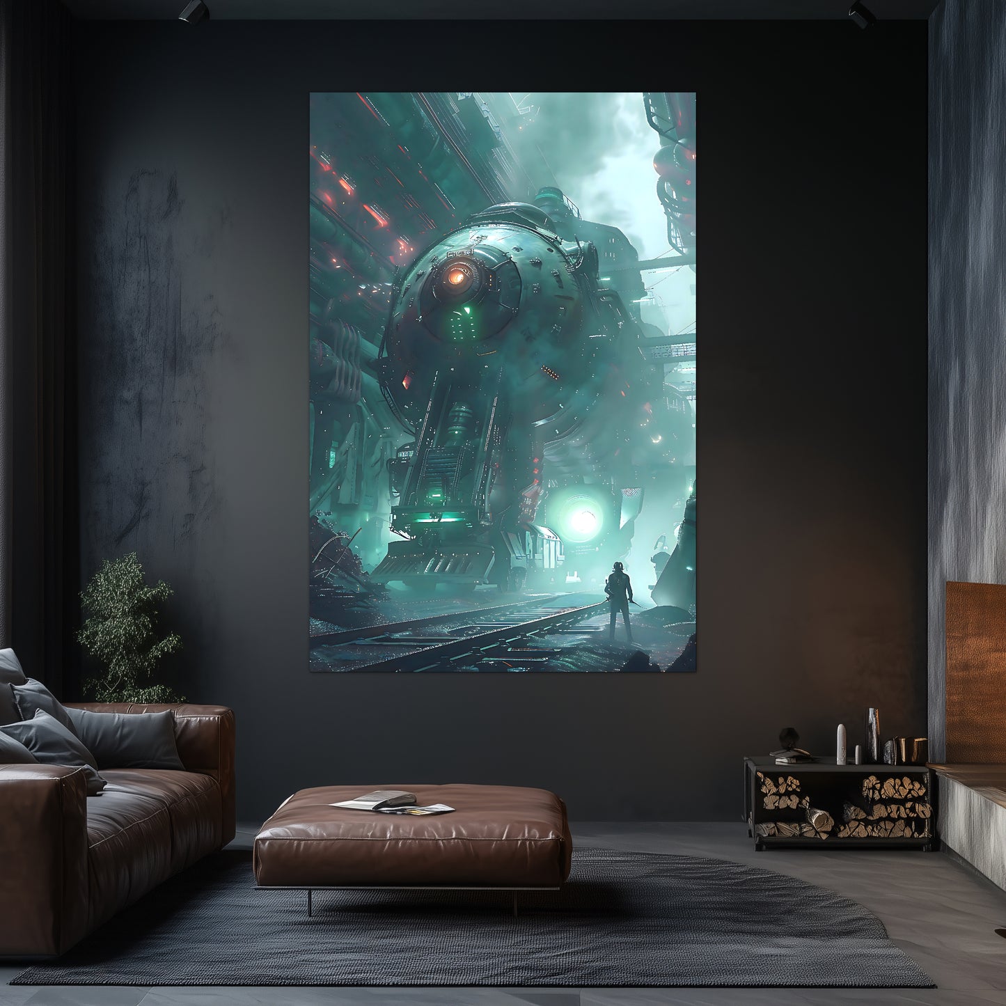 Cyberpunk Train Poster – Epitome One | Awe-Inspiring Wall Art for Sci-Fi & Fantasy Train Enthusiasts | Unique and Exclusive Artwork