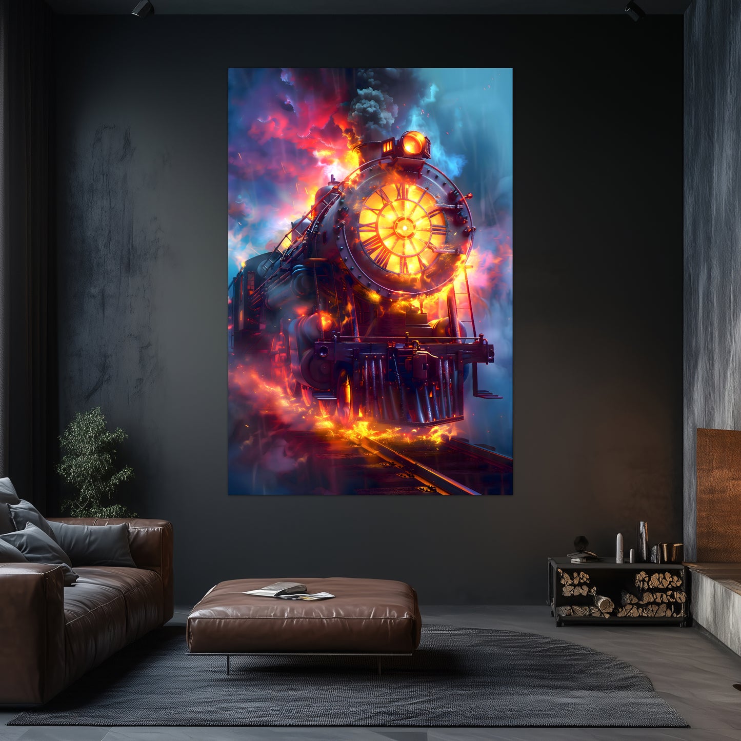 Steampunk Train Poster – Eternal Engine | Awe-Inspiring Wall Art for Sci-Fi & Fantasy Train Enthusiasts | Unique and Exclusive Artwork