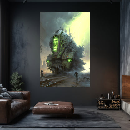 Zombie Train Poster – The Wraithcore Necrohauler | Awe-Inspiring Wall Art for Sci-Fi & Fantasy Train Enthusiasts | Unique and Exclusive Artwork