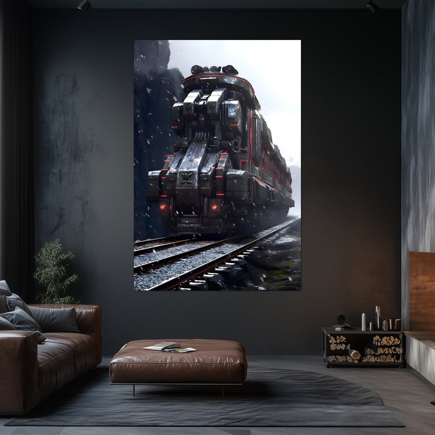 Dystopia Train Poster – Ironridge Bastion | Awe-Inspiring Wall Art for Sci-Fi & Fantasy Train Enthusiasts | Unique and Exclusive Artwork