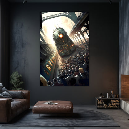Steampunk Train Poster – Imperial Grandliner | Awe-Inspiring Wall Art for Sci-Fi & Fantasy Train Enthusiasts | Unique and Exclusive Artwork