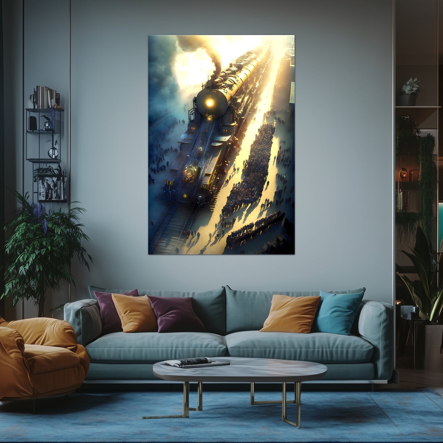Steampunk Train Poster – Behemoth Boy | Awe-Inspiring Wall Art for Sci-Fi & Fantasy Train Enthusiasts | Unique and Exclusive Artwork