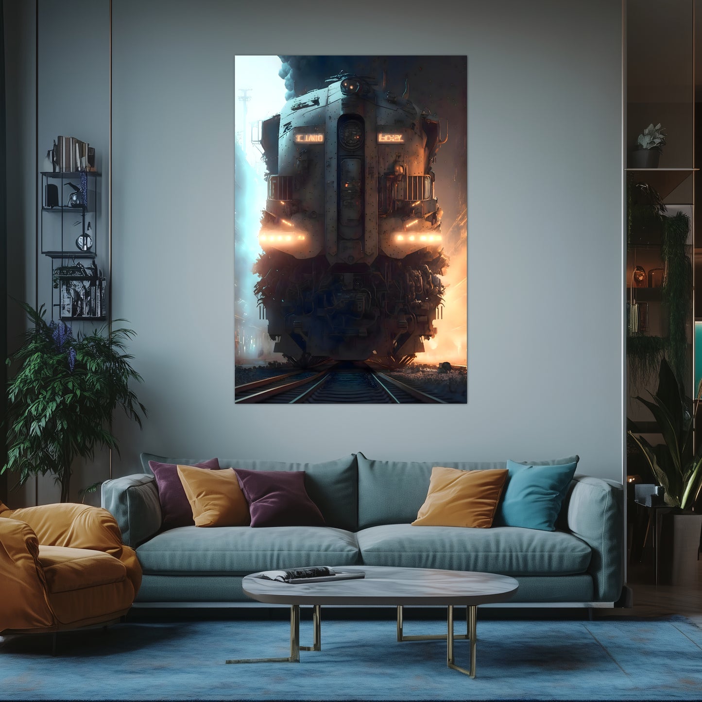 Diesel Train Poster – Warhound Mk IV | Awe-Inspiring Wall Art for Sci-Fi & Fantasy Train Enthusiasts | Unique and Exclusive Artwork