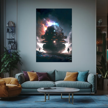 Wasteland Train Poster – The Voidstalker | Awe-Inspiring Wall Art for Sci-Fi & Fantasy Train Enthusiasts | Unique and Exclusive Artwork