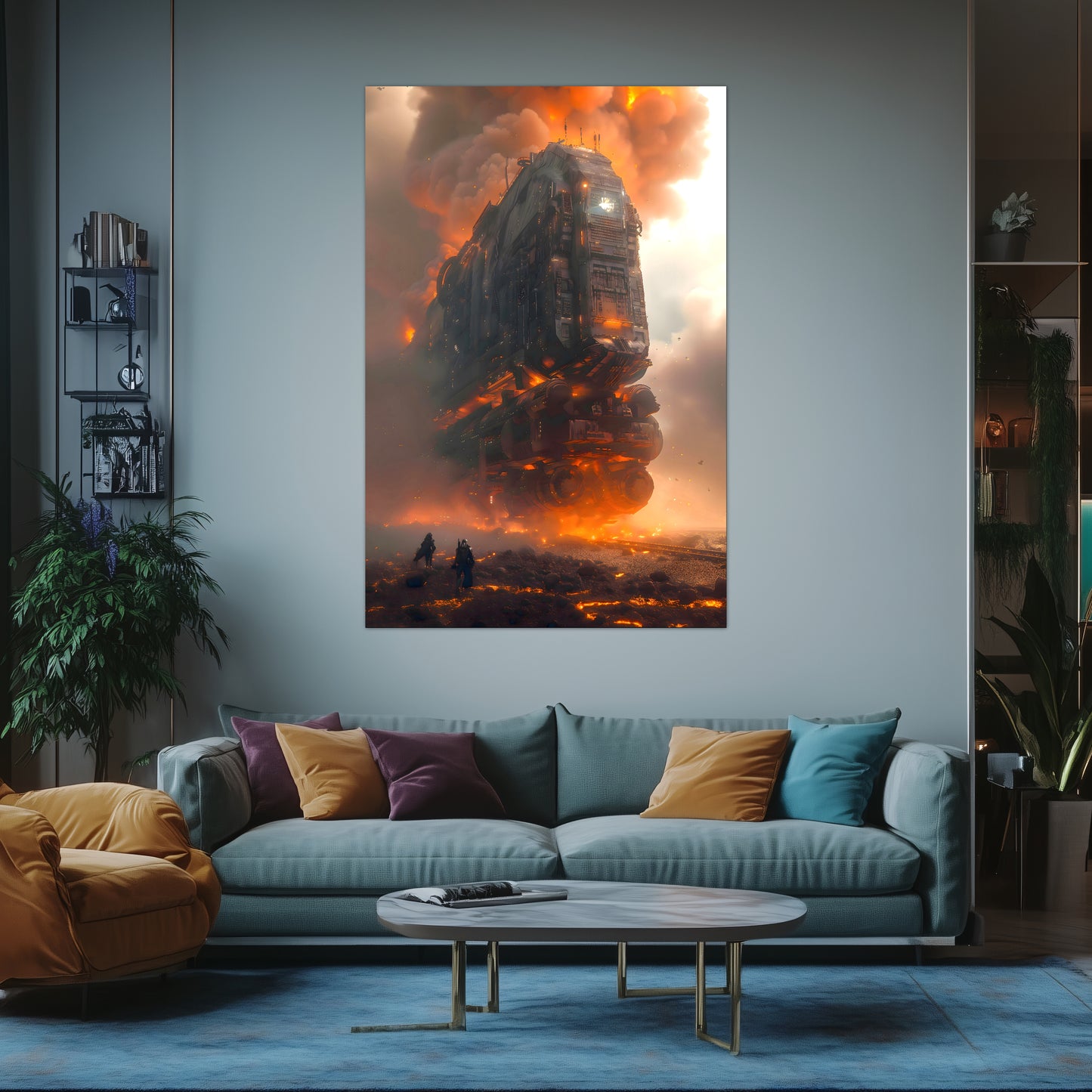Wasteland Train Poster – Exodus Beta | Awe-Inspiring Wall Art for Sci-Fi & Fantasy Train Enthusiasts | Unique and Exclusive Artwork