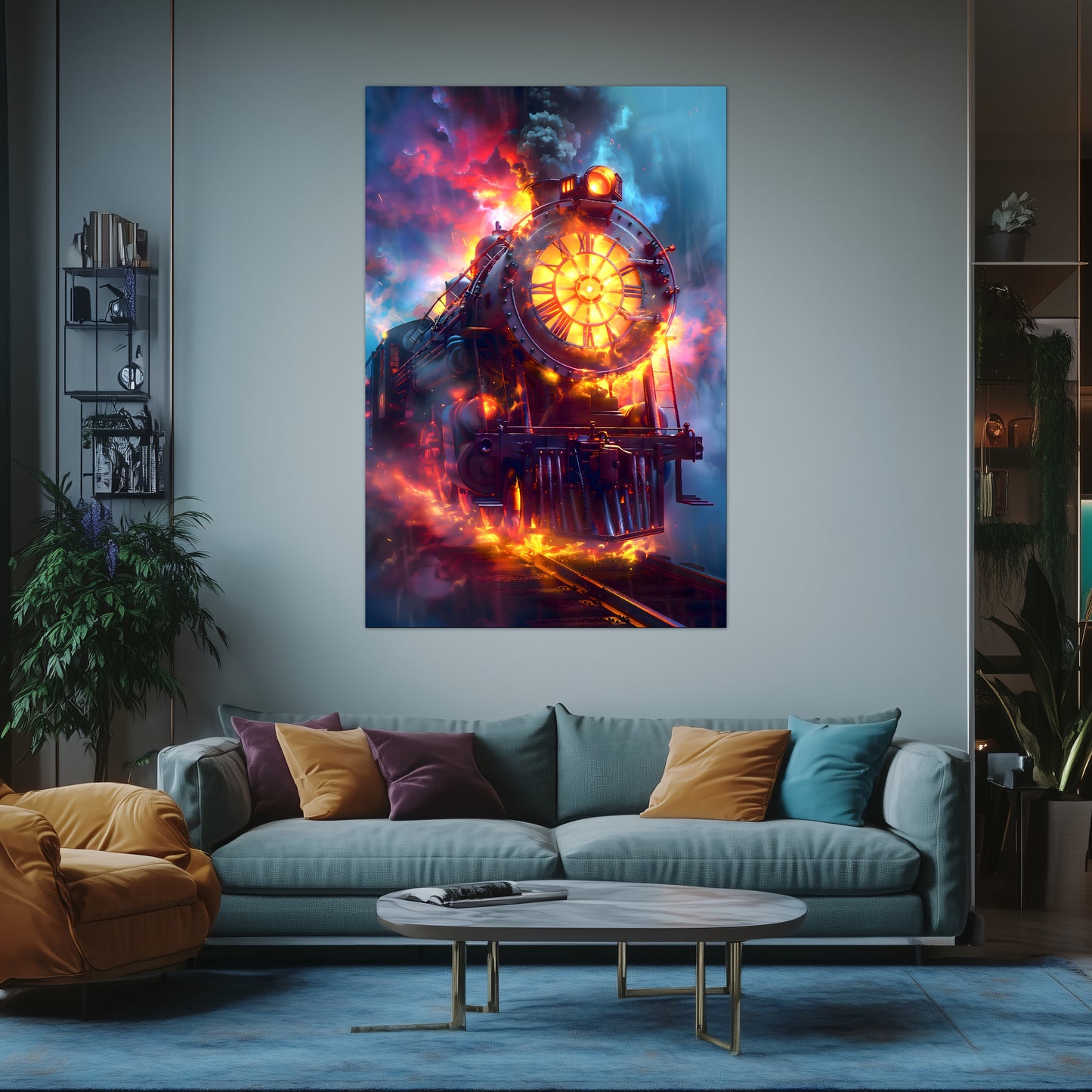 Steampunk Train Poster – Eternal Engine | Awe-Inspiring Wall Art for Sci-Fi & Fantasy Train Enthusiasts | Unique and Exclusive Artwork