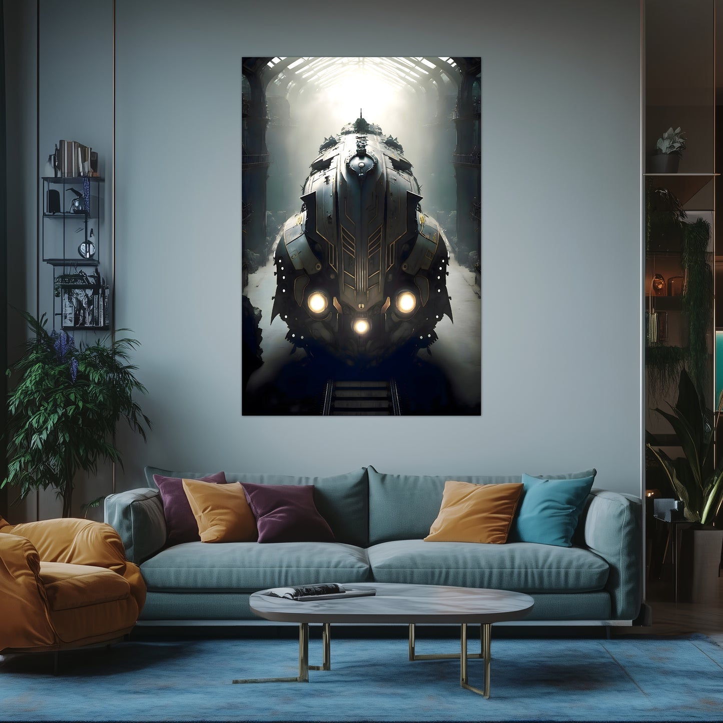 Diesel Train Poster – Chronos Magnus | Awe-Inspiring Wall Art for Sci-Fi & Fantasy Train Enthusiasts | Unique and Exclusive Artwork