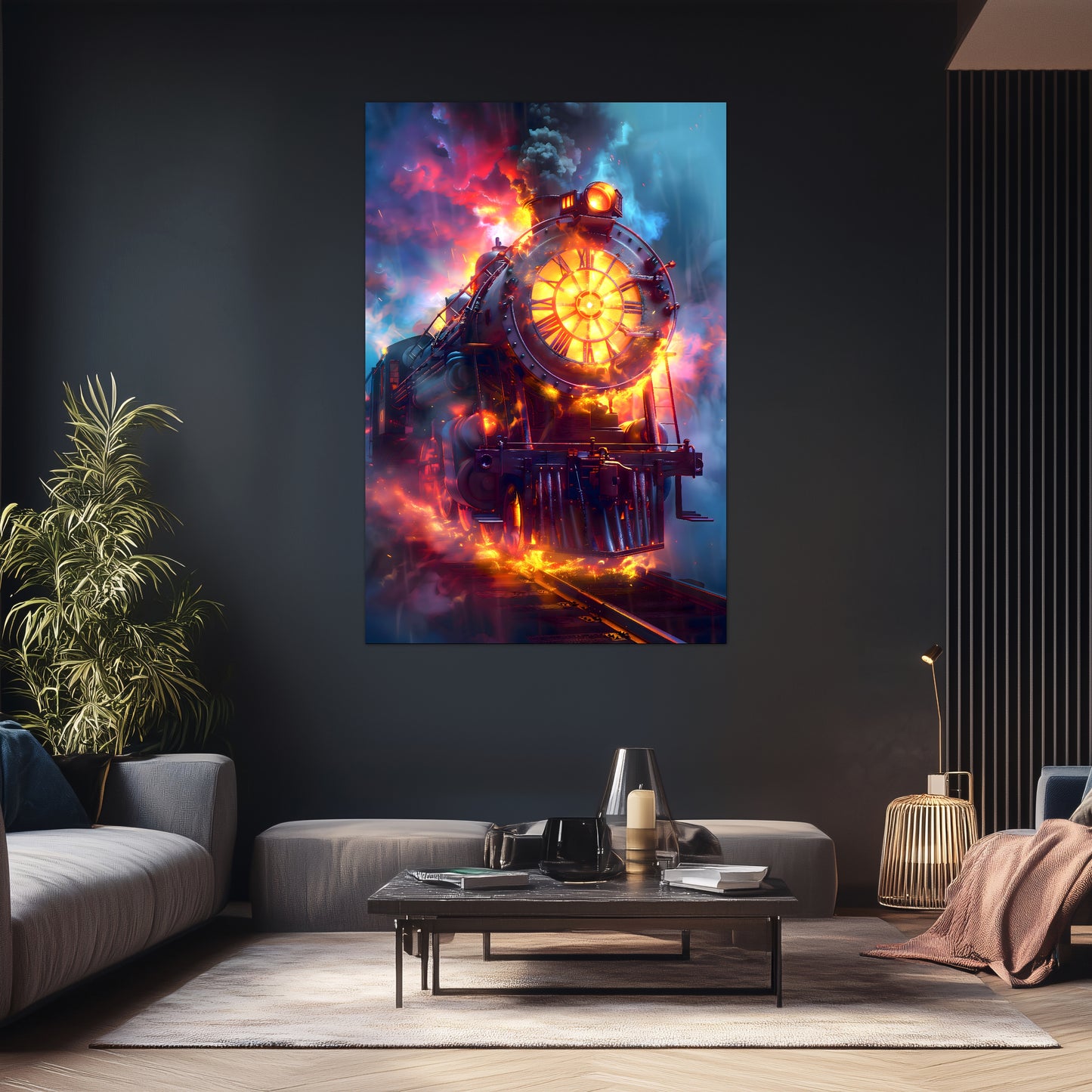 Steampunk Train Poster – Eternal Engine | Awe-Inspiring Wall Art for Sci-Fi & Fantasy Train Enthusiasts | Unique and Exclusive Artwork