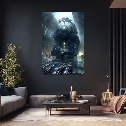 Dystopia Train Poster – SPX 4449 | Awe-Inspiring Wall Art for Sci-Fi & Fantasy Train Enthusiasts | Unique and Exclusive Artwork