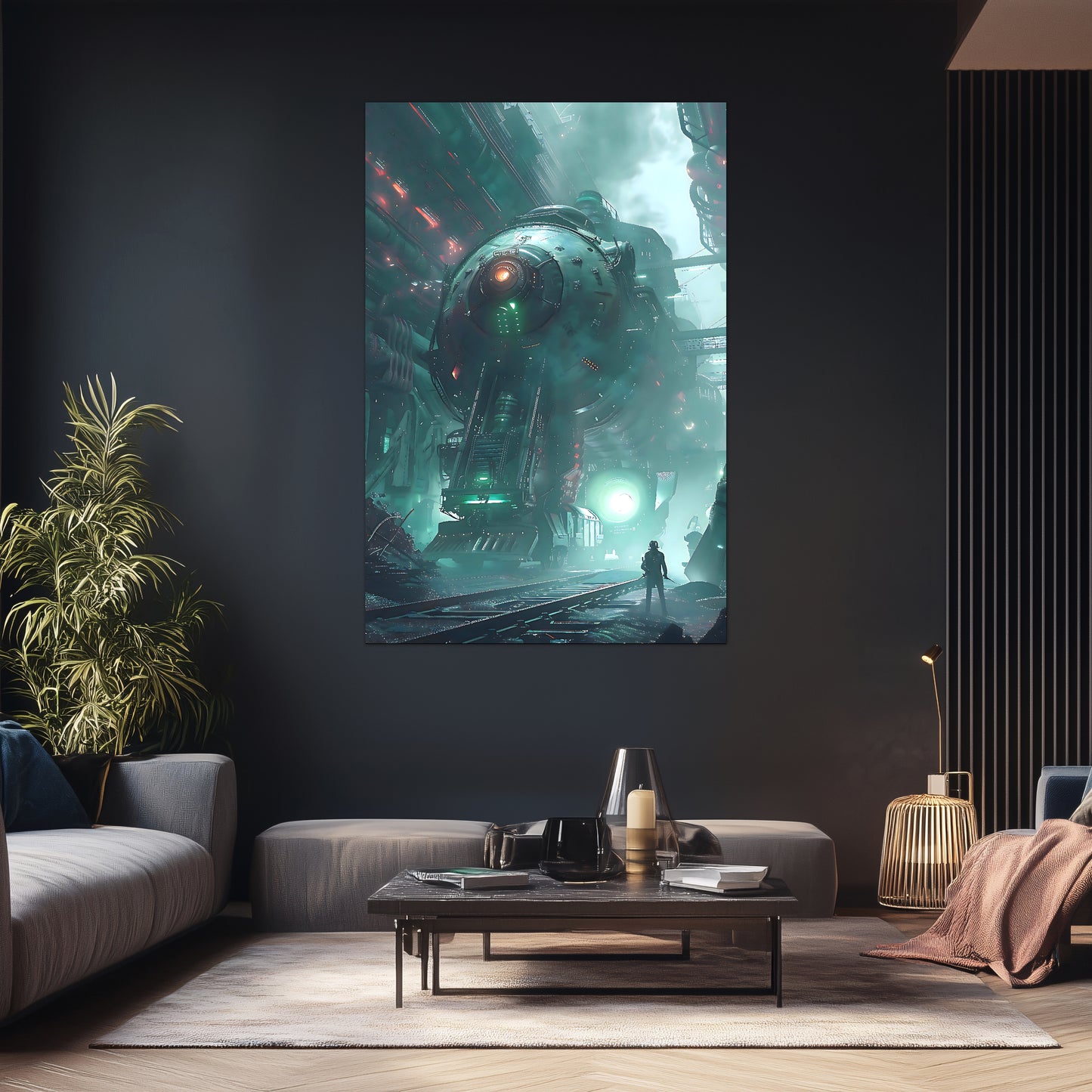 Cyberpunk Train Poster – Epitome One | Awe-Inspiring Wall Art for Sci-Fi & Fantasy Train Enthusiasts | Unique and Exclusive Artwork