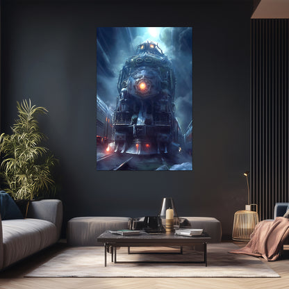 Post-Apocalyptic Train Poster – Winterborn Thunderheart | Awe-Inspiring Wall Art for Sci-Fi & Fantasy Train Enthusiasts | Unique and Exclusive Artwork