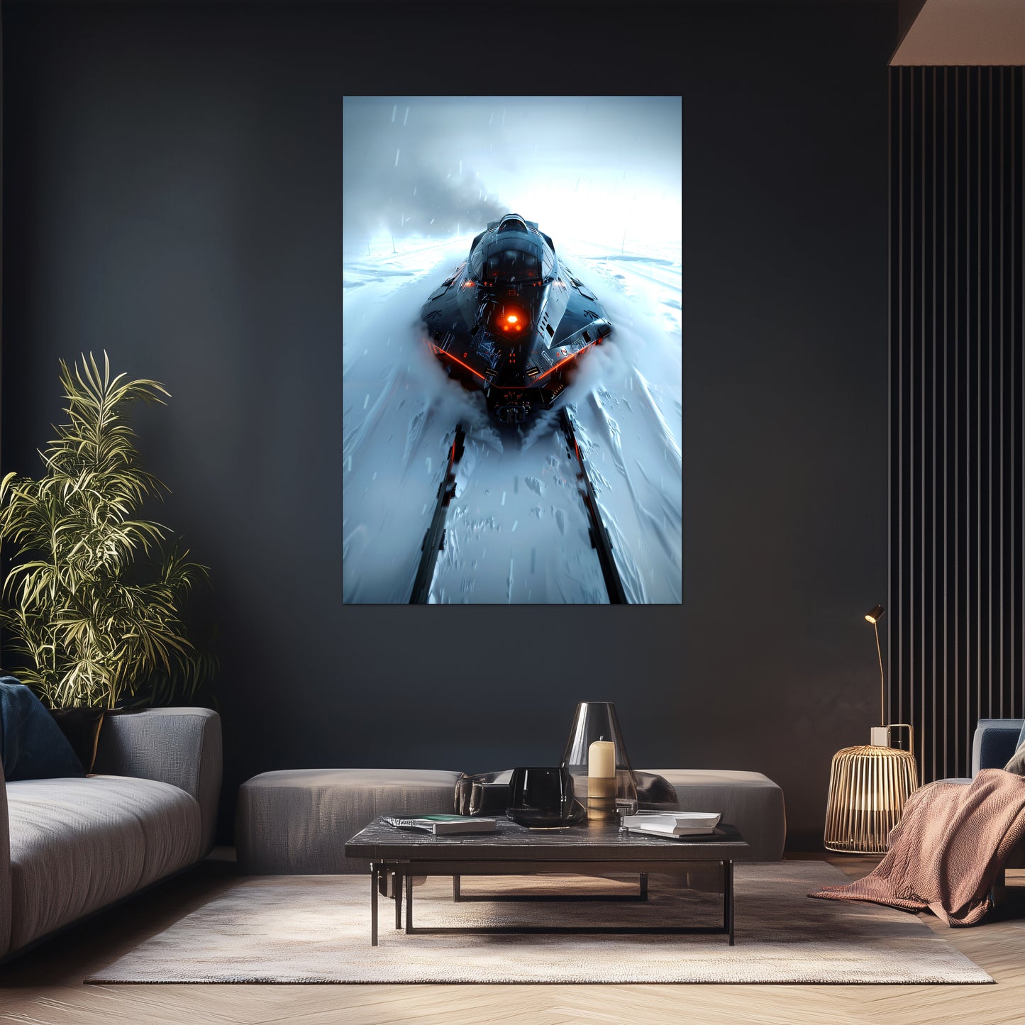 Cyberpunk Train Poster – The Demon's Dagger | Awe-Inspiring Wall Art for Sci-Fi & Fantasy Train Enthusiasts | Unique and Exclusive Artwork
