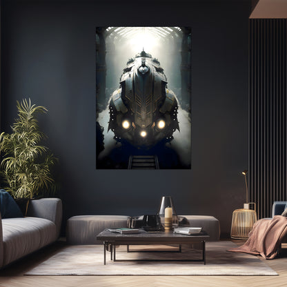 Diesel Train Poster – Chronos Magnus | Awe-Inspiring Wall Art for Sci-Fi & Fantasy Train Enthusiasts | Unique and Exclusive Artwork