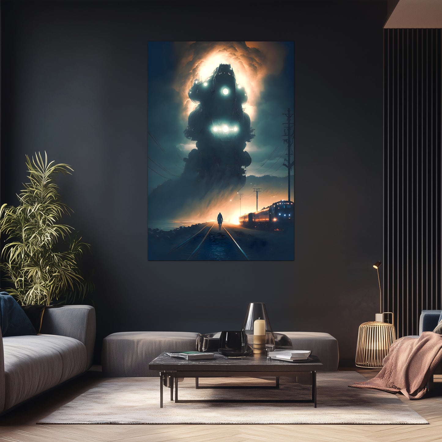 Post-Apocalyptic Train Poster – The Unyielding Monolith | Awe-Inspiring Wall Art for Sci-Fi & Fantasy Train Enthusiasts | Unique and Exclusive Artwork