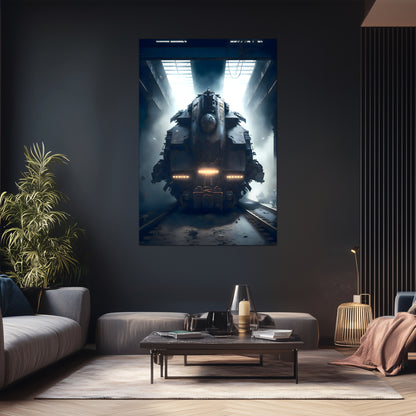 Diesel Train Poster – Aeternum Custos | Awe-Inspiring Wall Art for Sci-Fi & Fantasy Train Enthusiasts | Unique and Exclusive Artwork