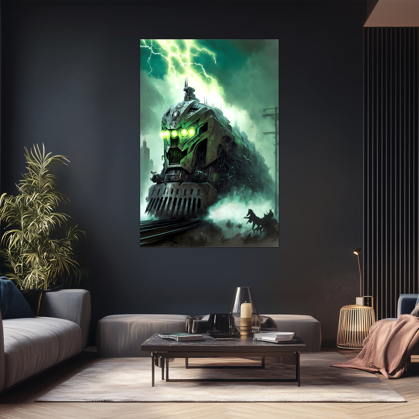 Zombie Train Poster – Hellforge Executor | Awe-Inspiring Wall Art for Sci-Fi & Fantasy Train Enthusiasts | Unique and Exclusive Artwork