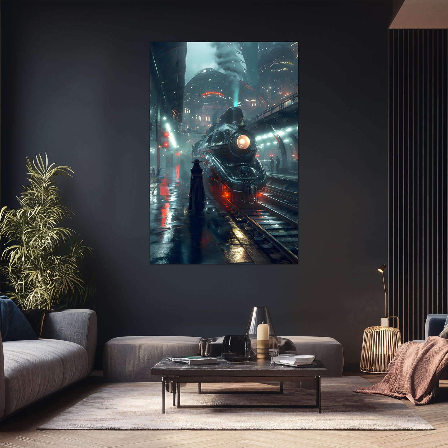Dystopia Train Poster – Solarwind Express | Awe-Inspiring Wall Art for Sci-Fi & Fantasy Train Enthusiasts | Unique and Exclusive Artwork