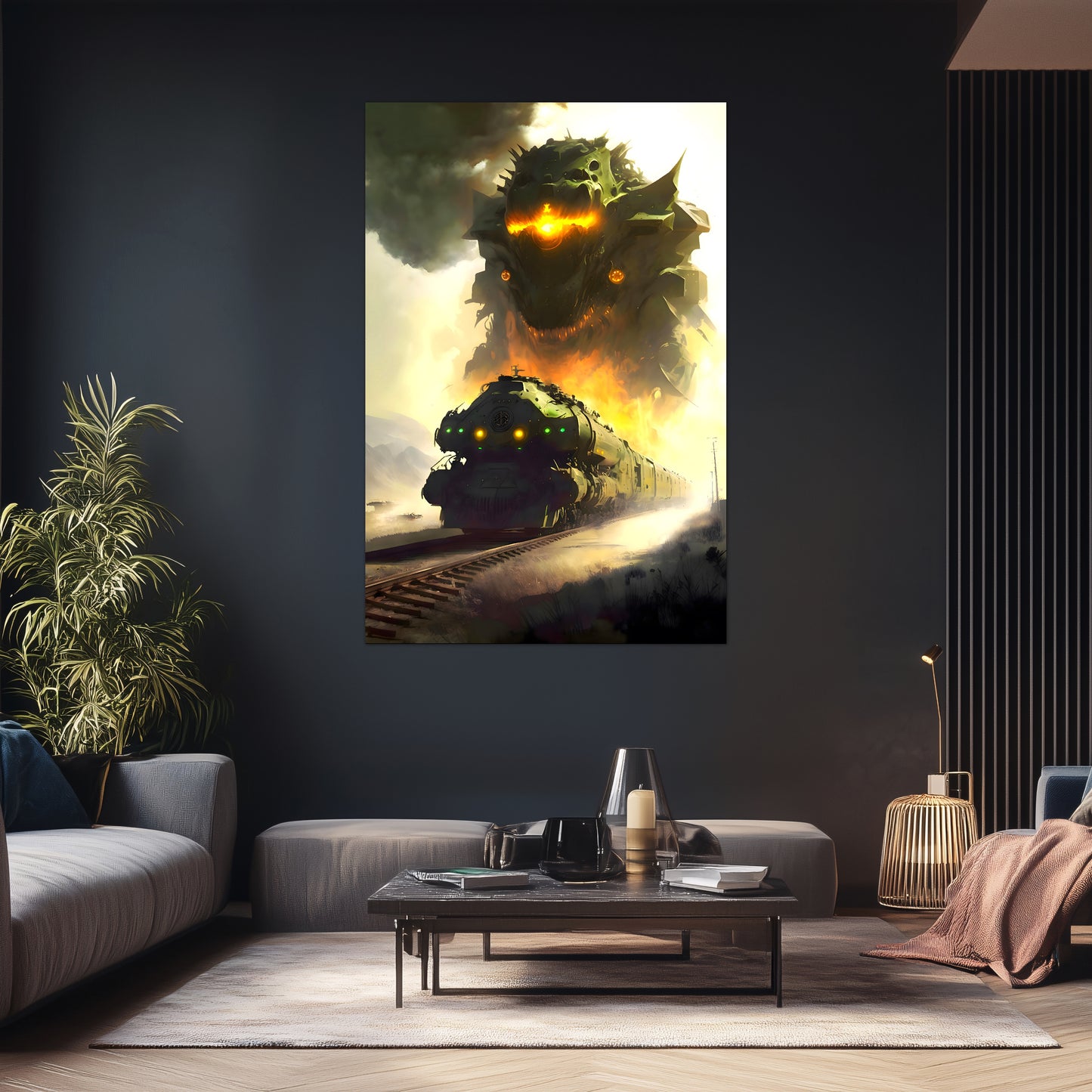 Fantasy Train Poster – Viridian Wyrmhauler | Awe-Inspiring Wall Art for Sci-Fi & Fantasy Train Enthusiasts | Unique and Exclusive Artwork