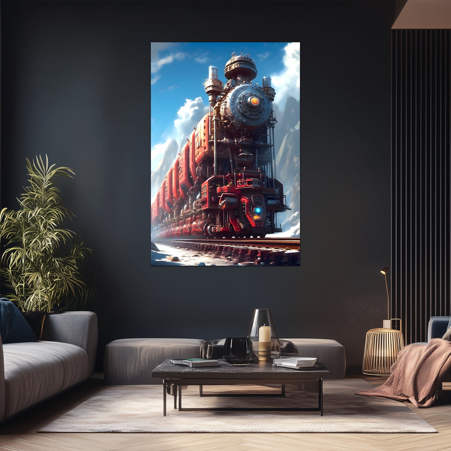 Post-Apocalyptic Train Poster – Colonial Colossus | Awe-Inspiring Wall Art for Sci-Fi & Fantasy Train Enthusiasts | Unique and Exclusive Artwork