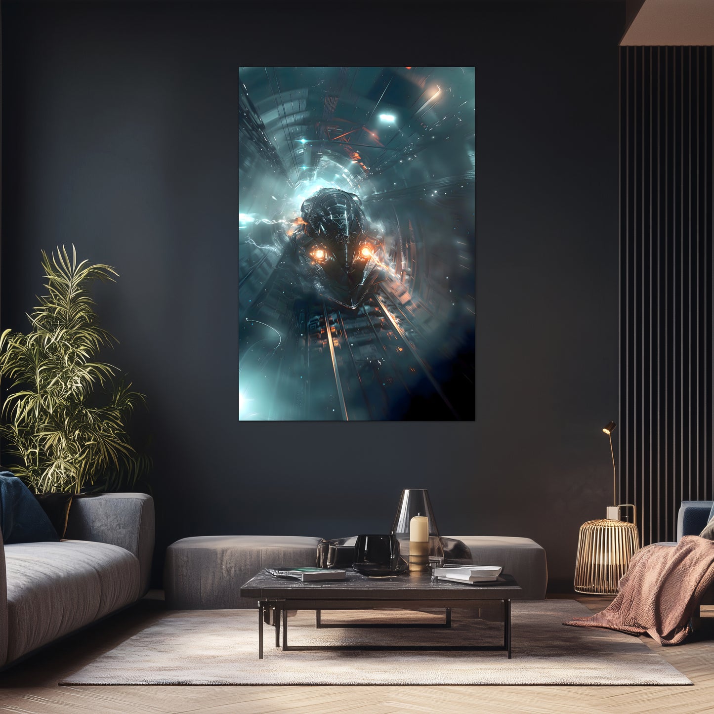 Cyberpunk Train Poster – Nightblade Crusader | Awe-Inspiring Wall Art for Sci-Fi & Fantasy Train Enthusiasts | Unique and Exclusive Artwork