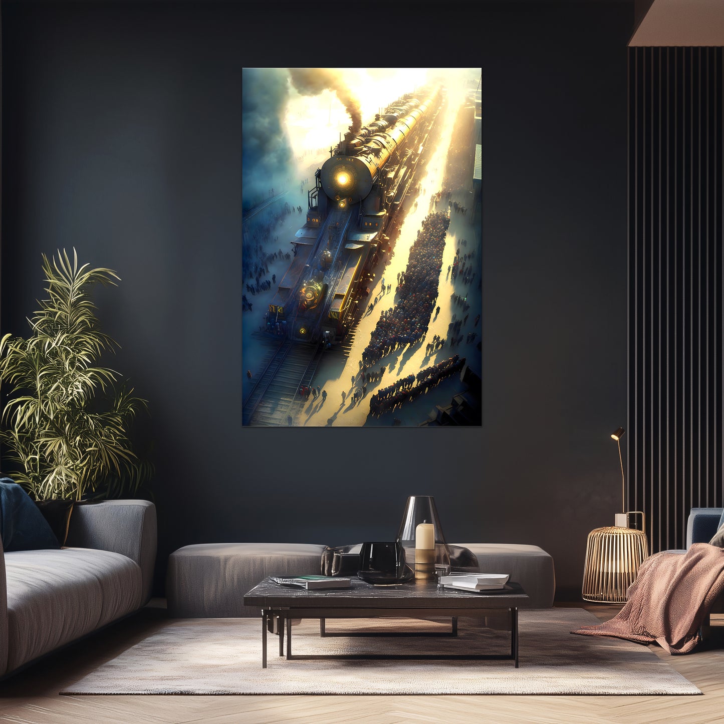 Steampunk Train Poster – Behemoth Boy | Awe-Inspiring Wall Art for Sci-Fi & Fantasy Train Enthusiasts | Unique and Exclusive Artwork