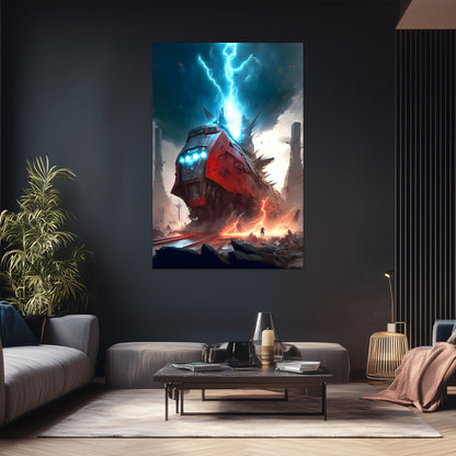 Wasteland Train Poster – Abaddon’s Wrath | Awe-Inspiring Wall Art for Sci-Fi & Fantasy Train Enthusiasts | Unique and Exclusive Artwork