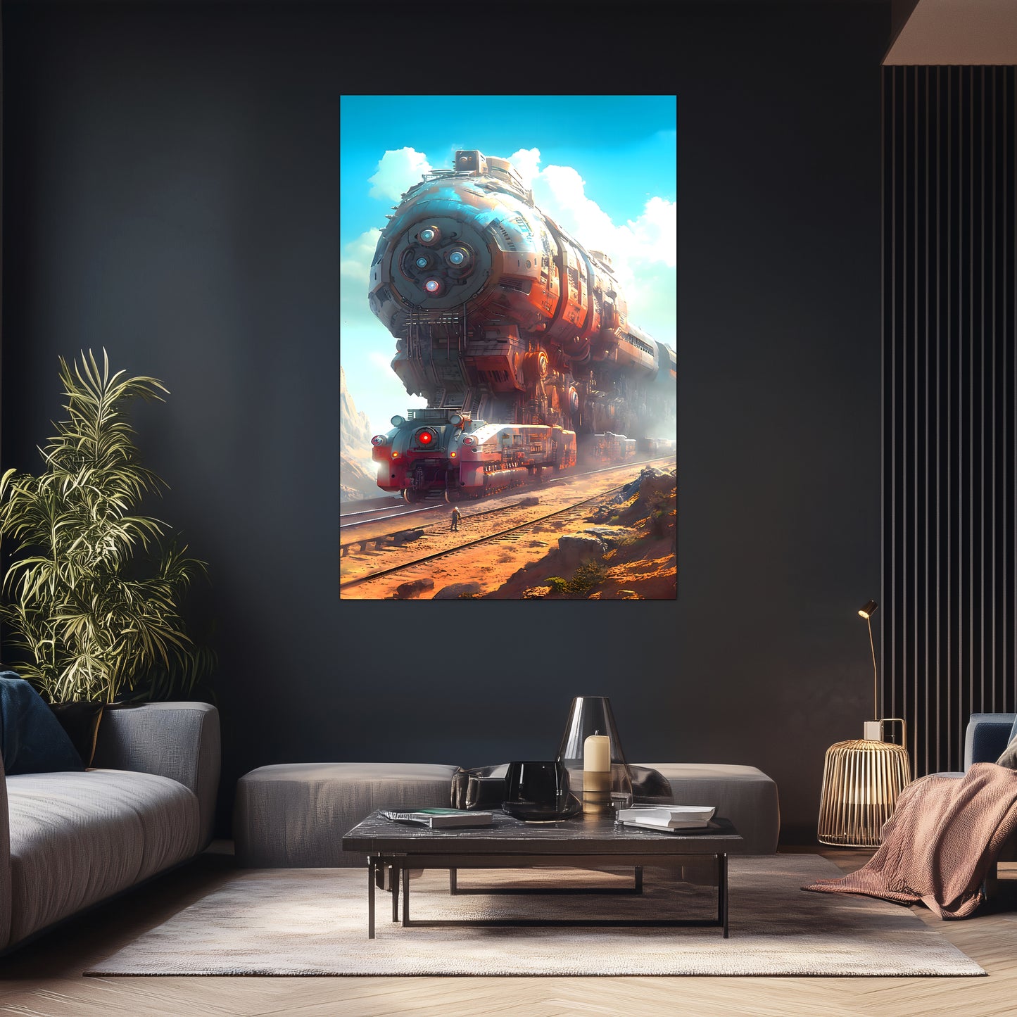 Post-Apocalyptic Train Poster – Arcanum Carrier | Awe-Inspiring Wall Art for Sci-Fi & Fantasy Train Enthusiasts | Unique and Exclusive Artwork