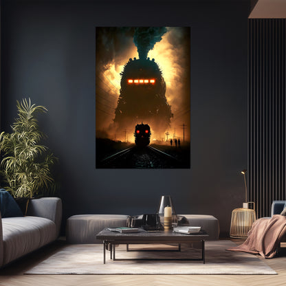 Post-Apocalyptic Train Poster – The Endbringer | Awe-Inspiring Wall Art for Sci-Fi & Fantasy Train Enthusiasts | Unique and Exclusive Artwork