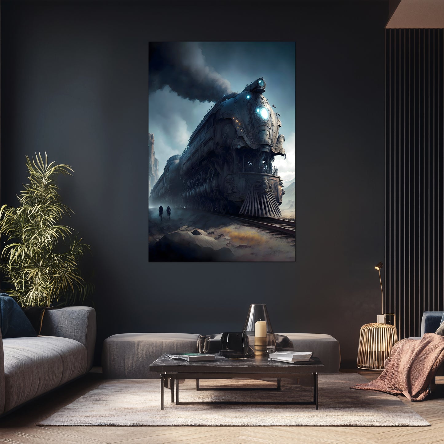 Dystopia Train Poster – Titanforge Paladin | Awe-Inspiring Wall Art for Sci-Fi & Fantasy Train Enthusiasts | Unique and Exclusive Artwork