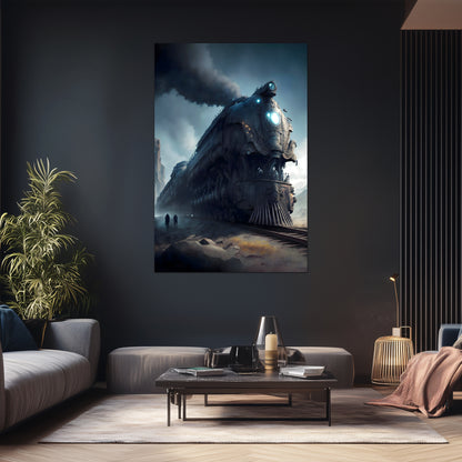 Dystopia Train Poster – Titanforge Paladin | Awe-Inspiring Wall Art for Sci-Fi & Fantasy Train Enthusiasts | Unique and Exclusive Artwork