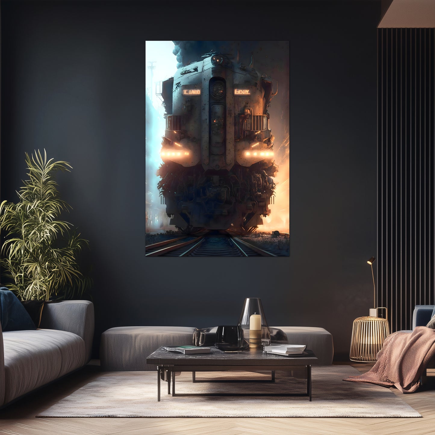 Diesel Train Poster – Warhound Mk IV | Awe-Inspiring Wall Art for Sci-Fi & Fantasy Train Enthusiasts | Unique and Exclusive Artwork